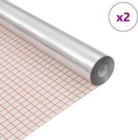 vidaXL Αυτοκόλλητη ταινία καθρέφτη 60 x 100 εκ 2 τεμ. Ασημί PET