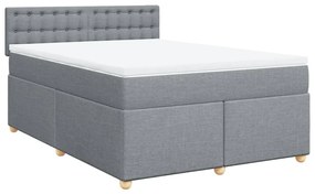 Κρεβάτι Boxspring με Στρώμα Αν. Πράσινο 160x200εκ Υφασμάτινο - Γκρι