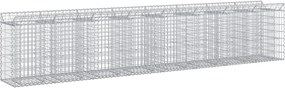 vidaXL Ανασηκωμένο κρεβάτι gabion 3 pcs Ασημί