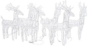 vidaXL Χριστουγεννιάτικοι Τάρανδοι 6 τεμ. 240 LED Πολύχρωμοι Ακρυλικοί