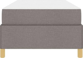 vidaXL Σκελετός Κρεβατιού με στρώμα Taupe 90 x 190 cm ύφασμα