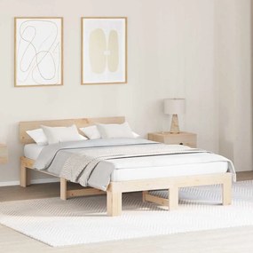 vidaXL Κρεβάτι με Κεφαλικό 120x190 εκ Μασίφ ξύλο πεύκου