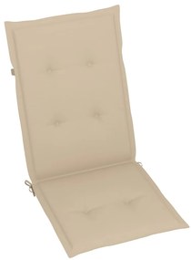 vidaXL Καρέκλες Κήπου 6 Τεμαχίων από Μασίφ Ξύλο Teak με Μπεζ Μαξιλάρια