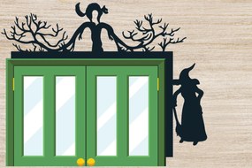 Σετ των 2 Intra απο ξύλο plywood Χρώμα wenge 3mm-4mm πάχος - με λέιζερ γωνία πόρτας Halloween 8 Δίασταση 15x15 cm INTRAFABR-28535485