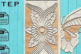 Σετ των 2 Intra απο ξύλο plywood 3mm-4mm πάχος Butterfly Δίασταση 15x15 cm INTRAFABR-37824897