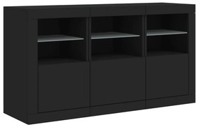 vidaXL Μπουφές με LED Μαύρος 123 x 37 x 67 εκ.