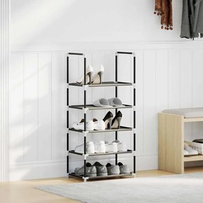 Ράφι παπουτσιών 5 επιπέδων μαύρο 44x28x94 cm μη υφασμένο ύφασμα - Μαύρο