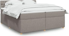 vidaXL Κρεβάτι Boxspring με Στρώμα Taupe 200x200 εκ. Υφασμάτινο