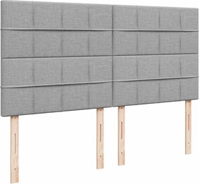 vidaXL Κρεβάτι Boxspring με Στρώμα Ανοιχτό Γκρι 180x200 εκ. Υφασμάτινο