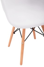 Καρέκλα MIRTO με Ξύλινα πόδια Λευκό 64x60x81Υ εκ. 4αδα 64x60x81 εκ.