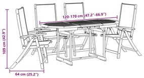 ΣΕΤ ΤΡΑΠΕΖΑΡΙΑΣ ΚΗΠΟΥ 5 ΤΕΜΑΧΙΩΝ ΜΑΣΙΦ ΞΥΛΟ ΑΚΑΚΙΑΣ / ΤΕΞΤΙΛΙΝΗ 3279280