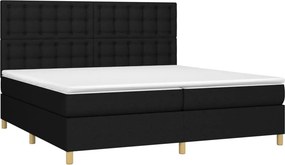 vidaXL Κρεβάτι Boxspring με Στρώμα Μαύρο 200x200 εκ. Υφασμάτινο