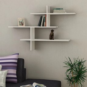 Megapap Ραφιέρα Τοίχου Leo Μελαμίνης Λευκό 123x22x80εκ.