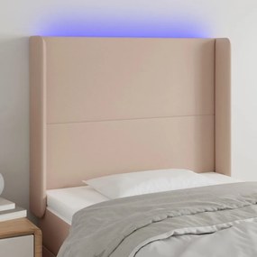 vidaXL Κεφαλάρι Κρεβατιού LED Καπουτσίνο 93x16x118/128 εκ