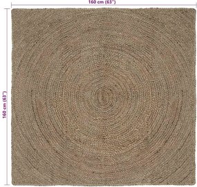 vidaXL Χαλιά χώρου Γκρι 160 x 160 cm Γιούτα