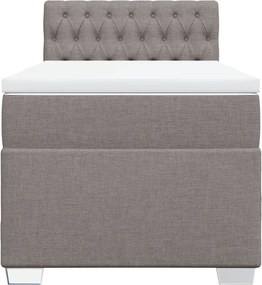 vidaXL Κρεβάτι Boxspring με Στρώμα Taupe 90x190 εκ.Υφασμάτινο