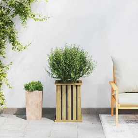 vidaXL Γλάστρα Καφέ 33 x 33 x 45 εκ Εμβαπτισμένη ξυλεία πεύκου