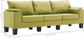 vidaXL Καναπές Πράσινο ύφασμα