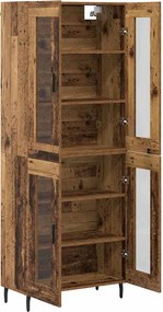 vidaXL Highboard 2 τμχ. Παλιό ξύλο 69,5 x 34 x 180 εκ.
