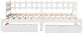vidaXL Καναπές Κρεβάτι Συρόμενος Χωρίς Στρώμα 90x190 εκ. &amp; Συρτάρια