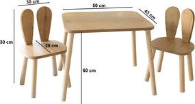 Παιδικό Σετ Τραπεζιού Καφέ CLEVEL 50x45x60