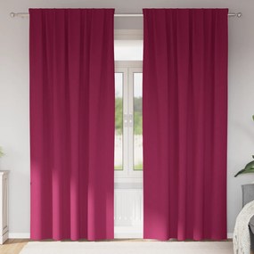 vidaXL Κουρτίνες με κουρτίνες 2 pcs Κόκκινο 225 x 140 εκ. Πολυεστέρας