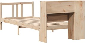 vidaXL Κρεβάτι Βιβλιοθήκη Χωρίς Στρώμα 75x190 εκ Μασίφ Ξύλο Πεύκο