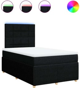 vidaXL Κρεβάτι Boxspring με Στρώμα Μαύρο 120x200 εκ. Υφασμάτινο