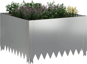 vidaXL Περίγραμμα γκαζόν 60 x 60 x 35 cm Ατσάλι Ασημί