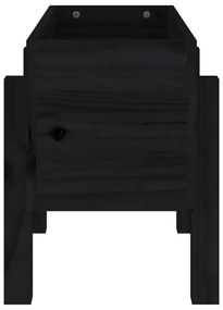 vidaXL Ζαρντινιέρα Μαύρη 62 x 30 x 38 εκ. από Μασίφ Ξύλο Πεύκου