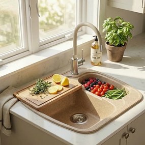 Sanitec Classic 314 (60×51) - Γρανιτένιος νεροχύτης - Granite Taupe