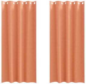 vidaXL Κουρτίνες με κουρτίνες 2 pcs Τερακότα 245 x 140 εκ. Πολυεστέρας