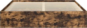 vidaXL Πλαίσιο Κρεβατιού Καπνιστή Δρυς 200x200 εκ.