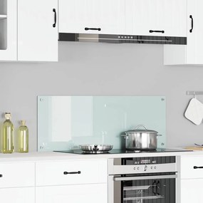 vidaXL Πίσω τοίχος Κουζίνας Λευκό 110x40x0,6 εκ Γυαλί Κατεργασμένο