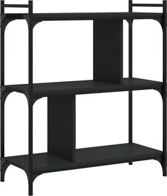 vidaXL Βιβλιοθήκη 3 Επιπέδων Μαύρη 76 x 32 x 88 εκ. από Επεξεργ. Ξύλο