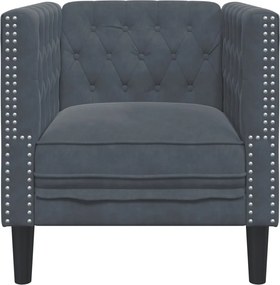 vidaXL Πολυθρόνα Chesterfield Σκούρο Γκρι Βελούδινη