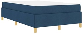 vidaXL Κρεβάτι με ελατήρια Μπλε και άσπρο 120 x 200 cm ύφασμα