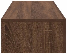 vidaXL Ράφι τοίχου με συρτάρια καφέ δρυς 60x26,5x15 cm Ξύλο μηχανής