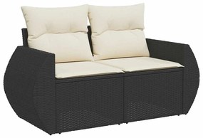 vidaXL Σετ Καναπέ Κήπου 8 pcs Μαύρο συνθετικό ρατάν