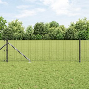 vidaXL Euro Fence με 7 Ήλους Στήριξης 0.8x10 μ Γαλβανισμένο Μέταλλο Γκρι