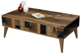 ΤΡΑΠΕΖΙ ΣΑΛΟΝΙΟΥ FB99504.02 ΜΕΛΑΜΙΝΗΣ ΚΑΡΥΔΙ-ΜΑΥΡΟ ΜΑΡΜΑΡΟ 105x60x37.6Υεκ. 0534798