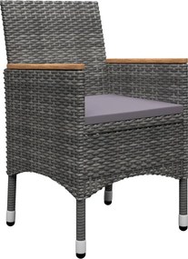 vidaXL Σετ Τραπεζαρίας Κήπου 3 Τεμαχίων Γκρι