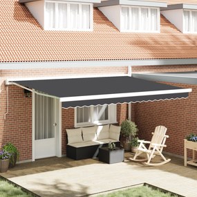 vidaXL Ανασυρόμενη τέντα Ανθρακί 450x300 εκ.