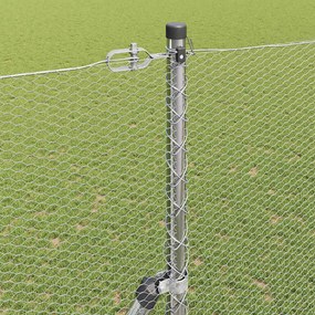 vidaXL Έξιγωνο φράχτη σταθερού εδάφους 50 x 1,6 m Ασημί Δίχτυ
