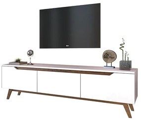 Έπιπλο τηλεόρασης Kasandra λευκό-καρυδί 180x35x48,5εκ 180x35x48.5 εκ.