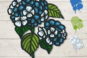 Intra απο ξύλο plywood 3mm-4mm πάχος Τρισδιάστατα λουλούδια ορτανσίες Δίασταση 30x20 cm INTRAFABR-65344200