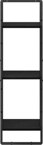 vidaXL Ράφι Τοίχου Επιτοίχιο Μαύρη Οξυά 30 x 25 x 100 cm