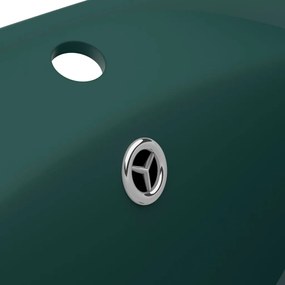Νιπτήρας με Υπερχείλ. Οβάλ Σκ. Πράσινο Ματ 58,5x39 εκ Κεραμικός - Πράσινο