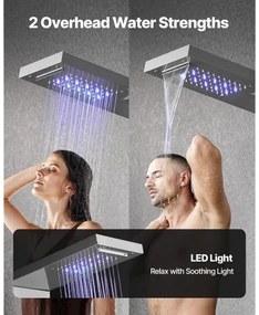 VEVOR Shower Panel Tower System Stainless Steel Column Rainfall Head 5 Modes