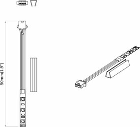 vidaXL Λωρίδα LED 2 pcs Μαύρο και Λευκό 1745 χιλιοστά